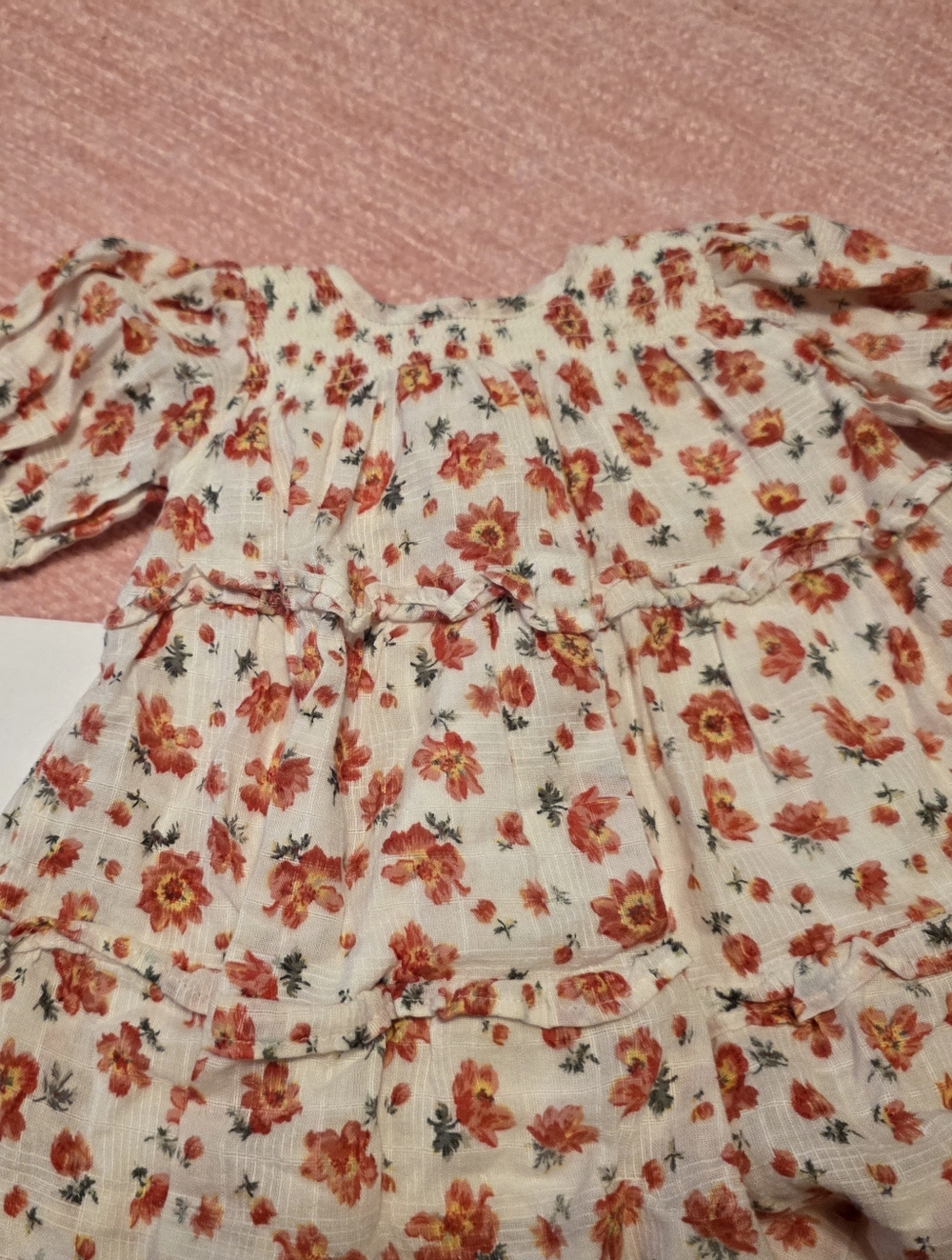 Ralph Lauren Cream Dress with Orange and Yellow Floral Print